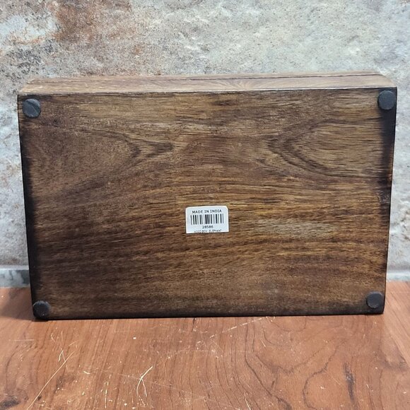 Hand Carved Elephant Wooden Hinged Box Decorative Jewelry Storage Box - Picture 5 of 12